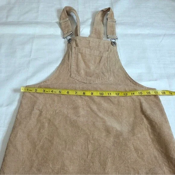 Forever 21 Tan Corduroy Overall Dress Size Small - Picture 7 of 8
